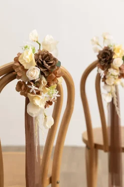 Aisle & Chair Decor in Earth Brown & Butter Yellow