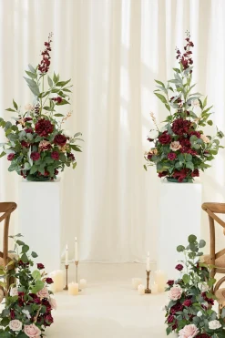Altar Decor Free-Standing Flowers in Romantic Marsala