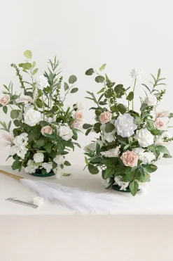 Altar Decor Free-Standing Flowers in White & Sage | Clearance