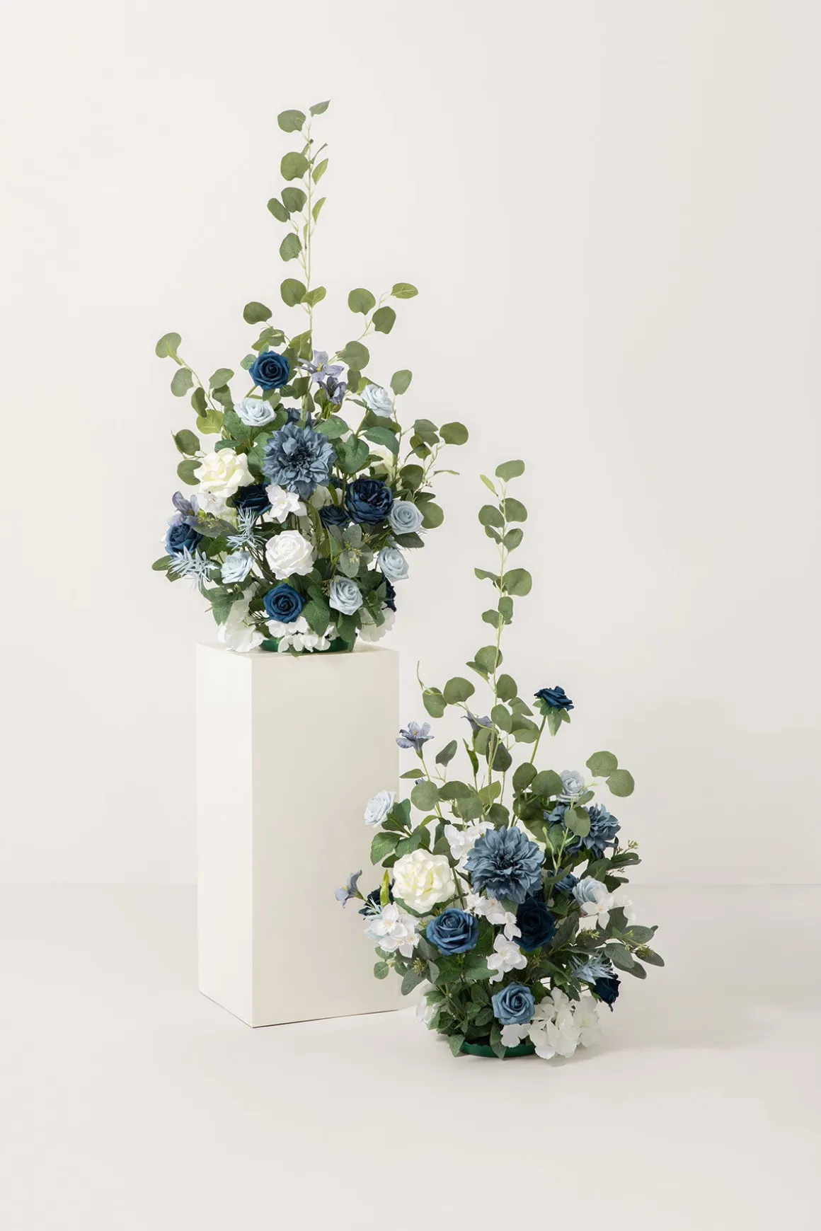 Altar Decor Free-Standing Flowers in Dusty Blue & Navy