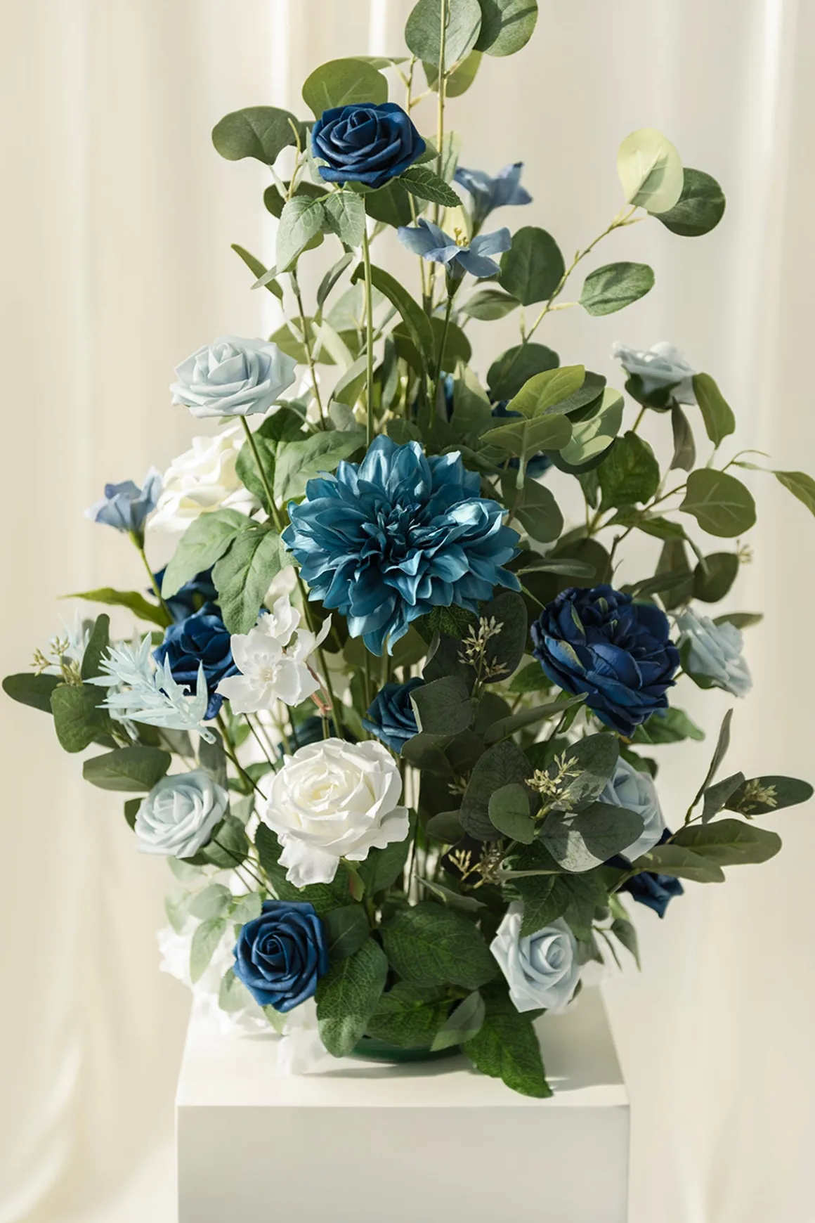 Altar Decor Free-Standing Flowers in Dusty Blue & Navy