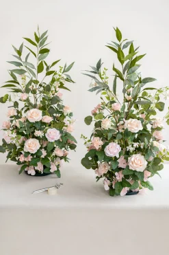 Altar Decor Free-Standing Flowers in Blush & Cream