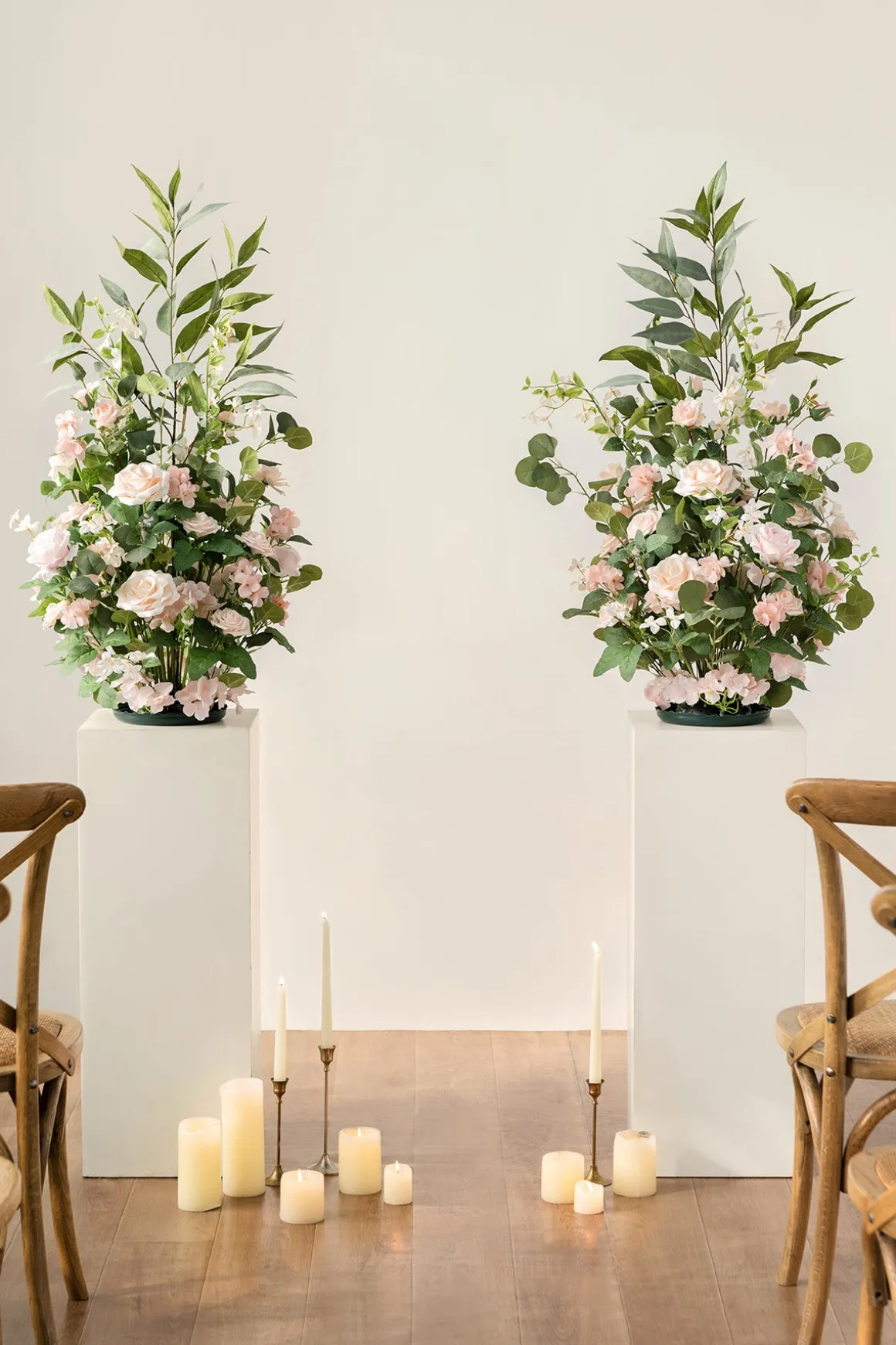 Altar Decor Free-Standing Flowers in Blush & Cream