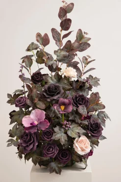 Altar Decor Free-Standing Flowers in Plum Velvet Wedding | Clearance