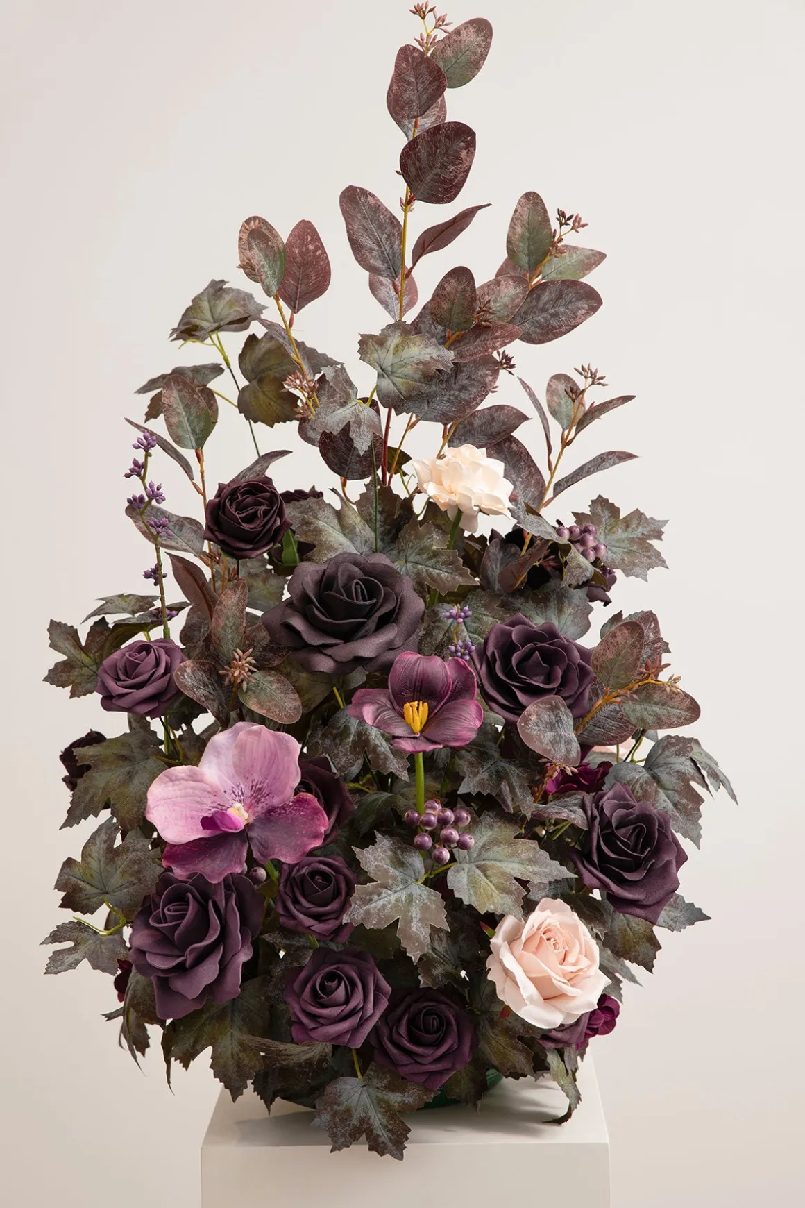 Altar Decor Free-Standing Flowers in Plum Velvet Wedding | Clearance