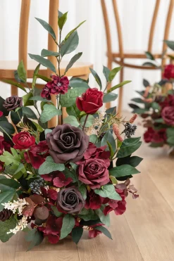 Altar Decor Free-Standing Flowers in Black Baccara & Green