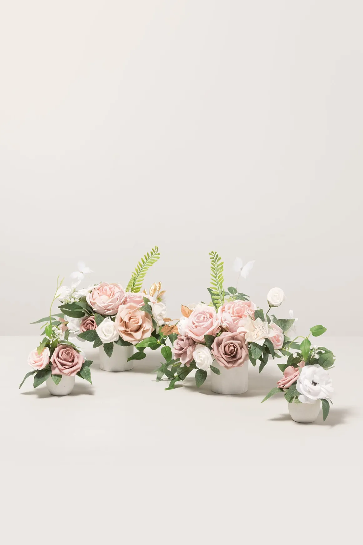 Assorted Floral Centerpiece Set in Dusty Rose & Cream | Clearance