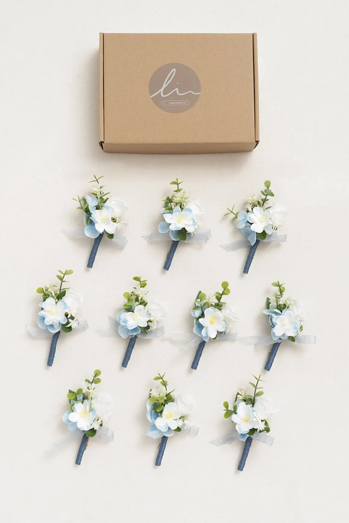 Boutonnieres for Guests in Dutch Blue & Navy Blue