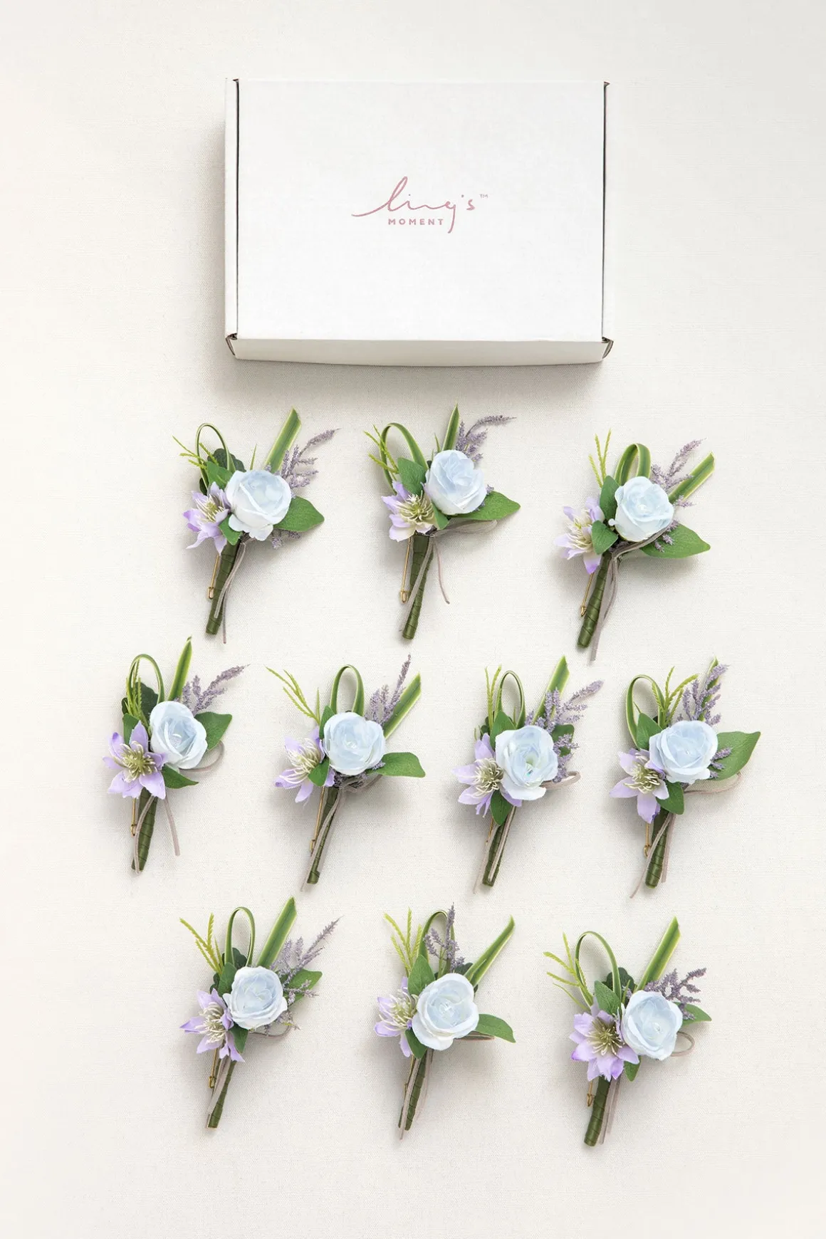 Boutonnieres for Guests in Ethereal Purple Dream | Clearance