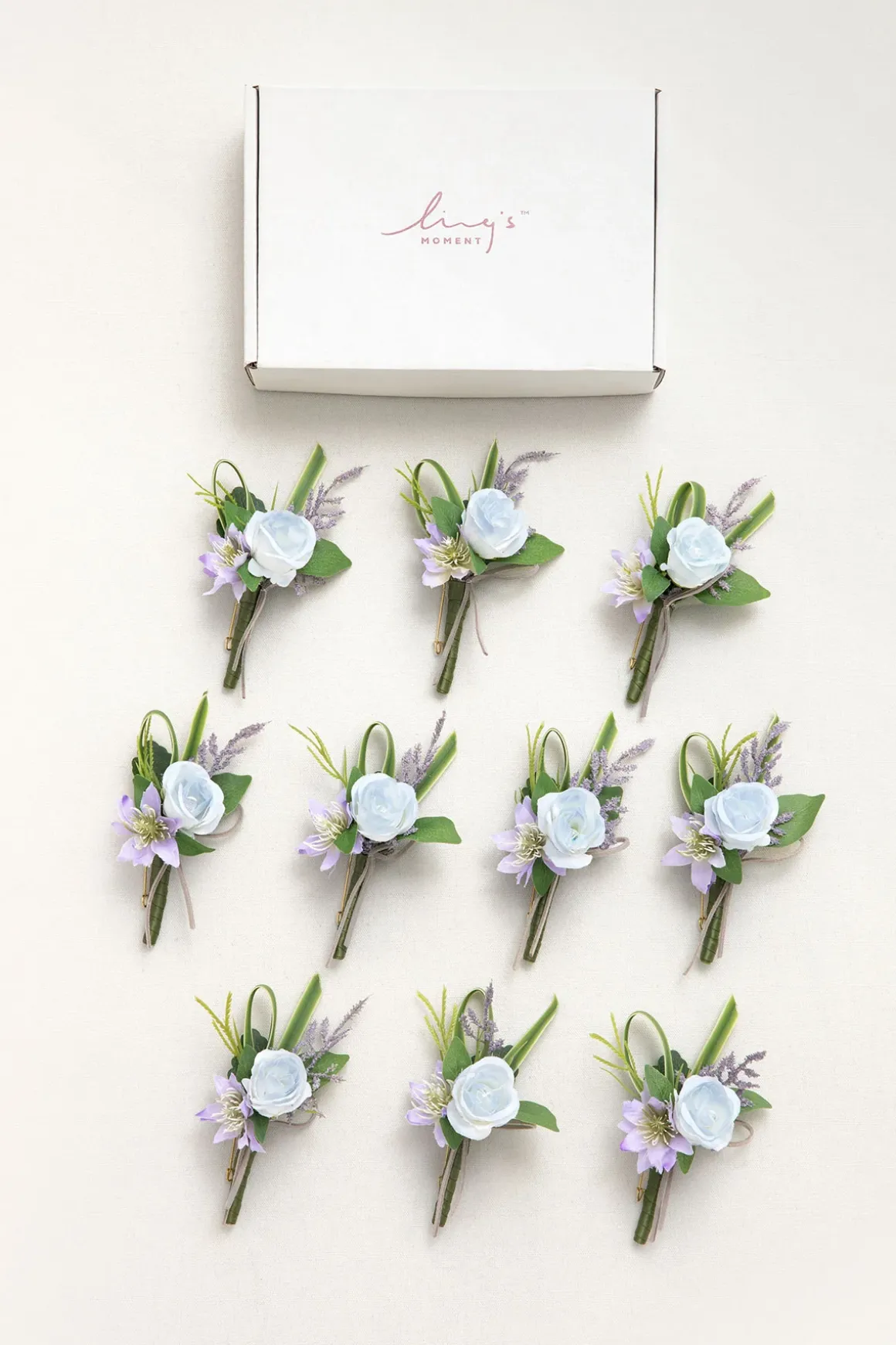 Boutonnieres for Guests in Ethereal Purple Dream | Clearance