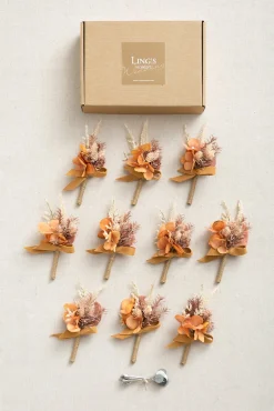 Boutonnieres for Guests in Rust & Sepia | Clearance