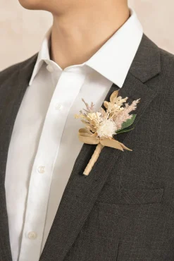 Boutonnieres for Guests in White & Beige | Clearance