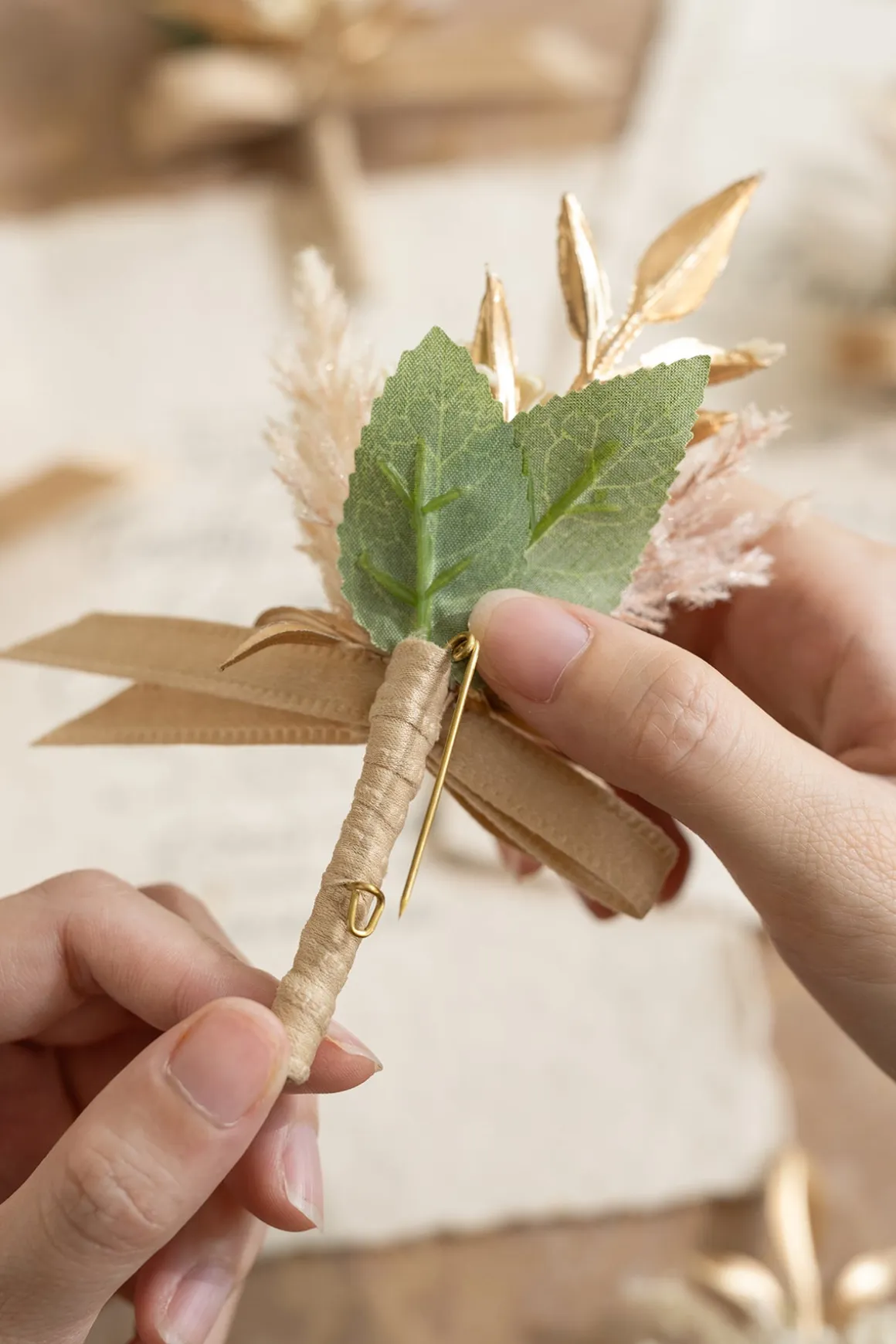 Boutonnieres for Guests in White & Beige | Clearance