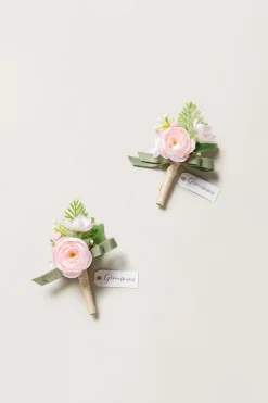 Boutonnieres in Blush & Cream (Set of 2)
