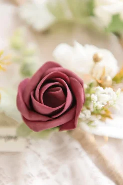 Boutonnieres in Burgundy
