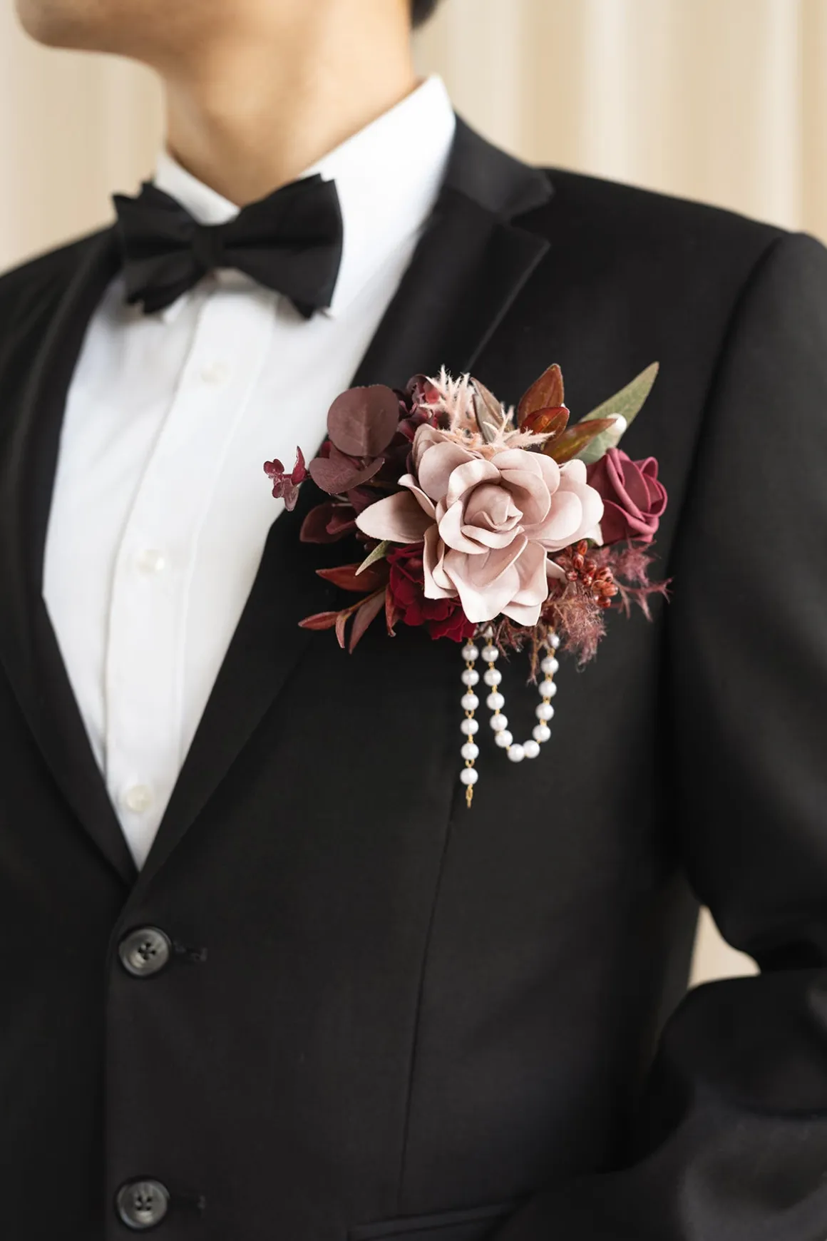 Boutonnieres in Burgundy