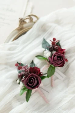 Boutonnieres in Classic Marsala