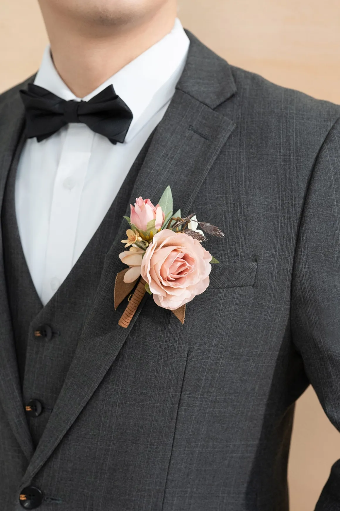 Boutonnieres in Dusty Rose & Cream | Clearance