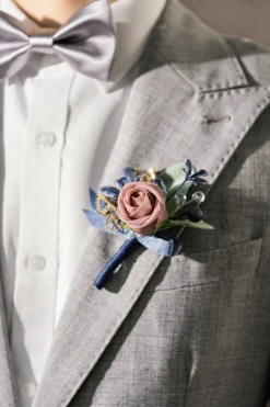 Boutonnieres in Dusty Rose & Navy | Clearance