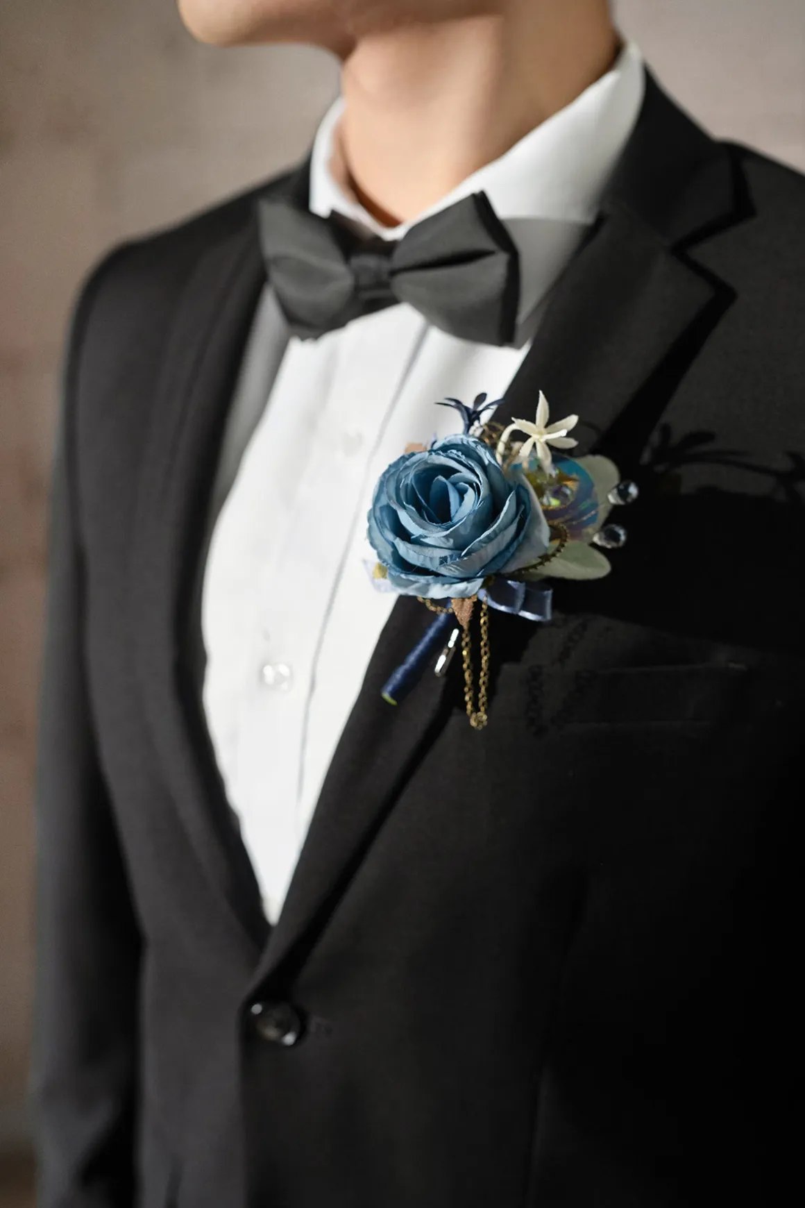 Boutonnieres in Dusty Rose & Navy | Clearance
