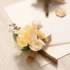 Boutonnieres in Earth Brown & Butter Yellow (Set of 2)
