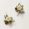 Boutonnieres in Earth Brown & Tawny Beige | Clearance