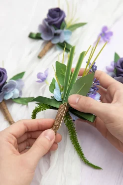 Boutonnieres in Ethereal Purple Dream