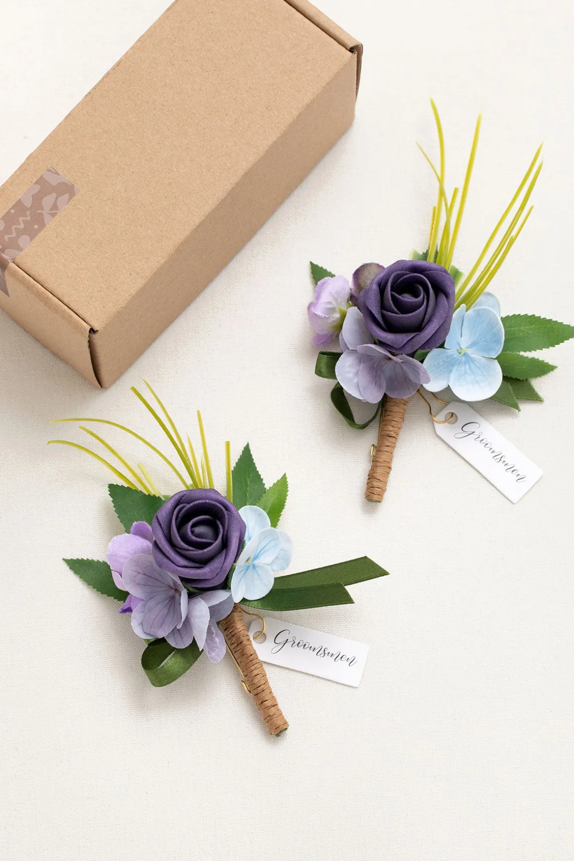 Boutonnieres in Ethereal Purple Dream