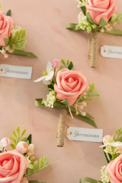 Boutonnieres in Garden Blush