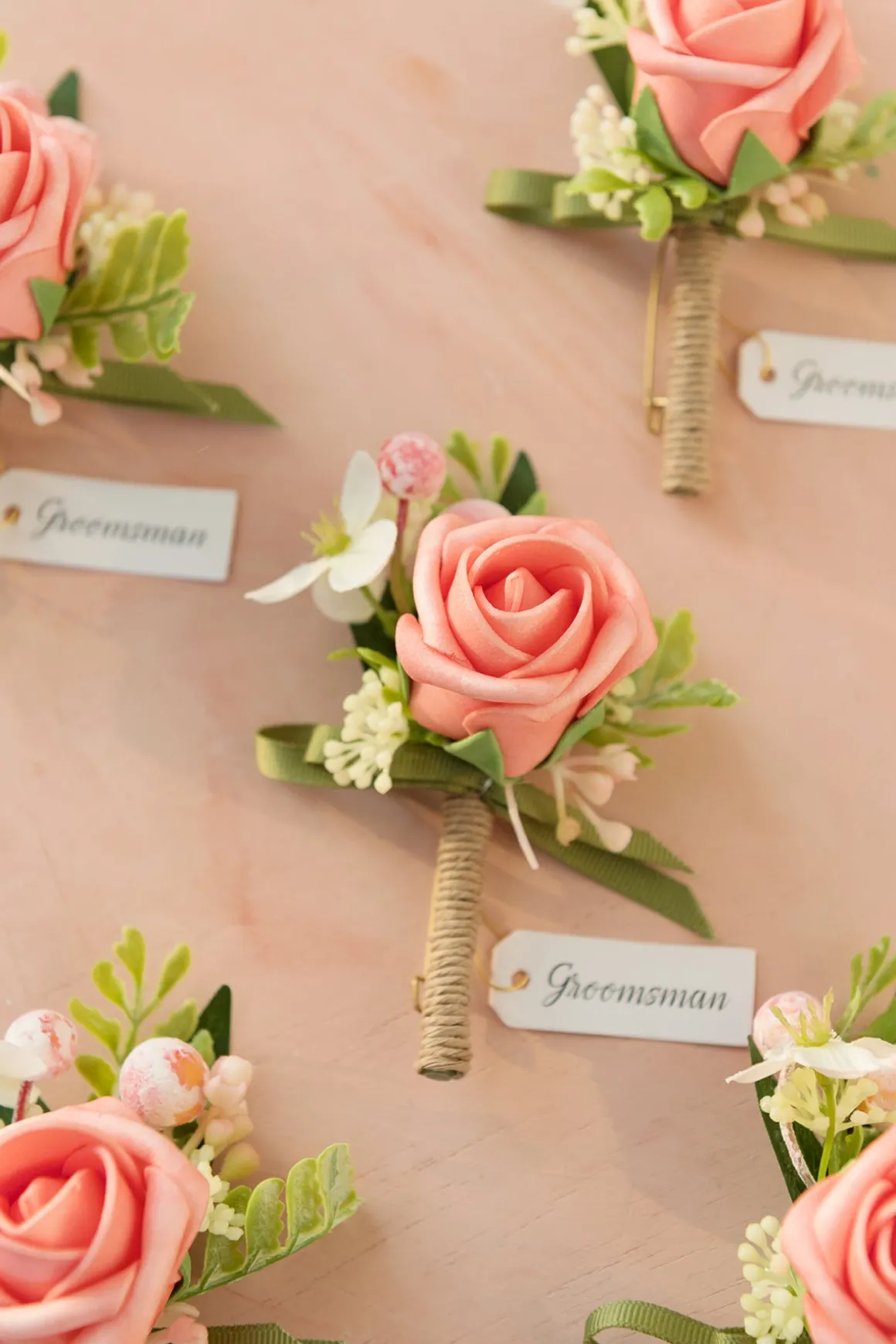 Boutonnieres in Garden Blush