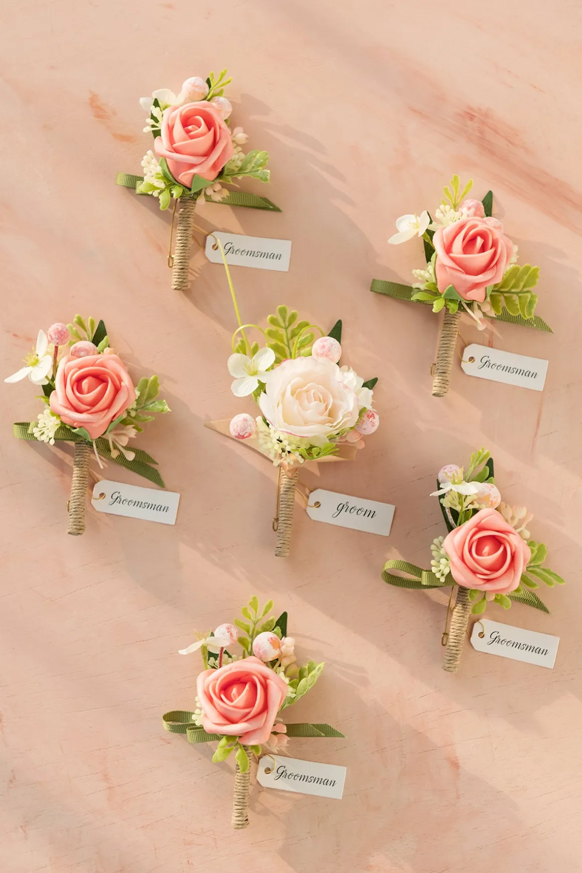 Boutonnieres in Garden Blush