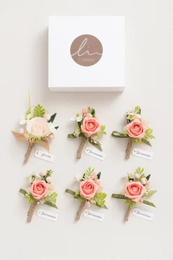 Boutonnieres in Garden Blush