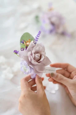 Boutonnieres in Lilac & Gold (Set of 2)