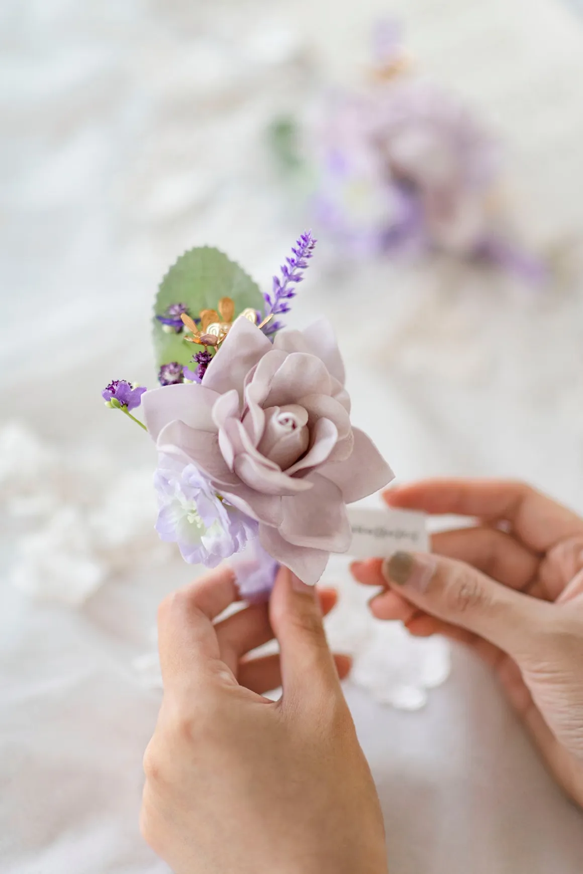 Boutonnieres in Lilac & Gold (Set of 2)