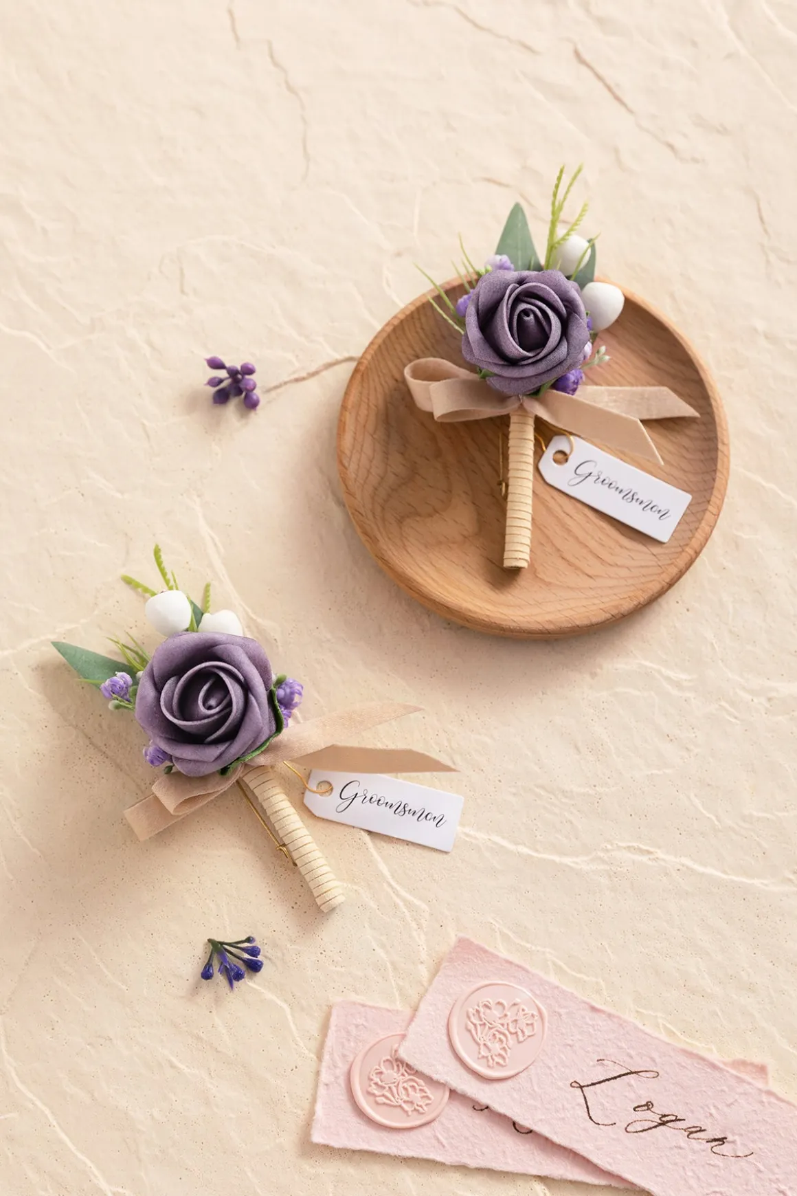 Boutonnieres in Lilac (Set of 2) | Clearance
