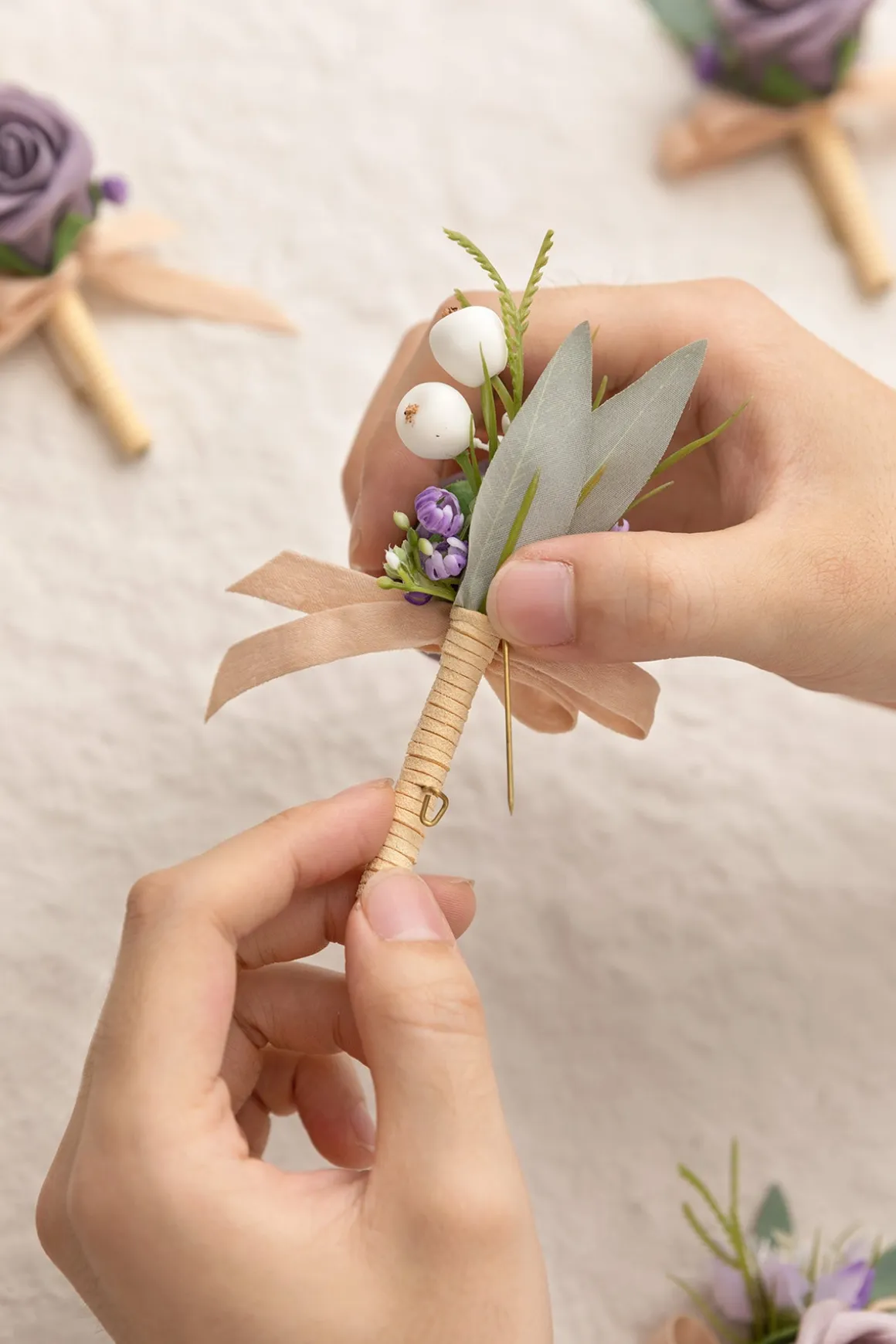 Boutonnieres in Lilac (Set of 6) | Clearance