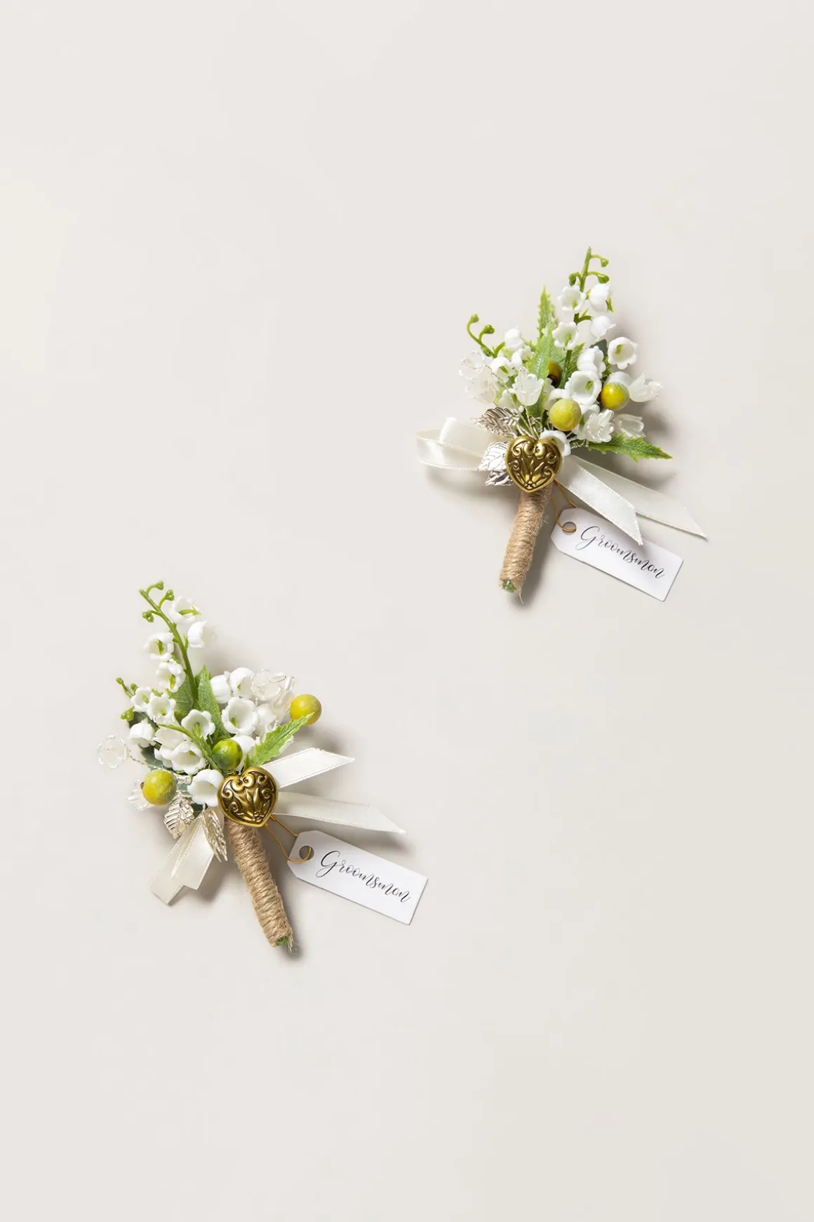 Boutonnieres in May Lily & Olive (Set of 2) | Clearance