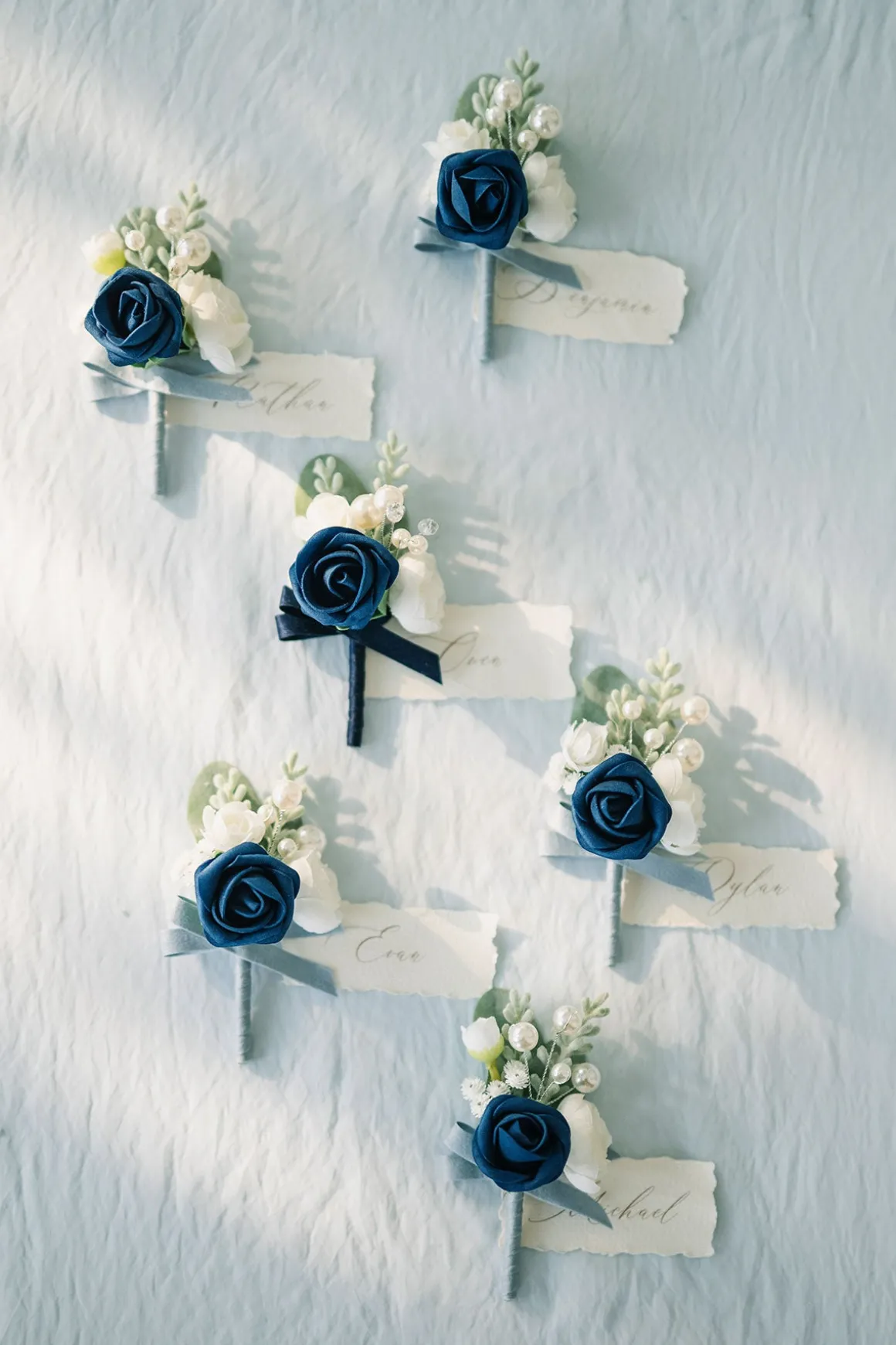 Boutonnieres in Noble Navy Blue (Set of 6)
