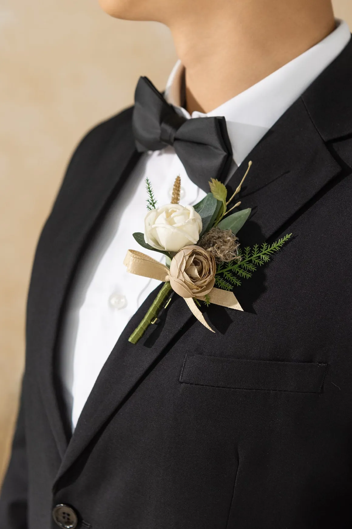 Boutonnieres in White & Beige | Clearance
