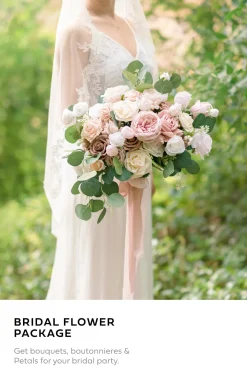 Bridal Flower Package in Dusty Rose & Cream | Clearance