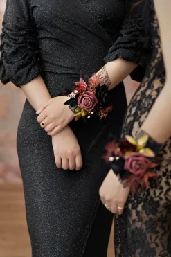 Bridal Flower Package in Moody Burgundy & Black