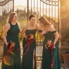 Bridesmaid Bouquet in Burgundy & Burnt Orange (Set of 1)