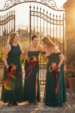 Bridesmaid Bouquet in Burgundy & Burnt Orange (Set of 1)