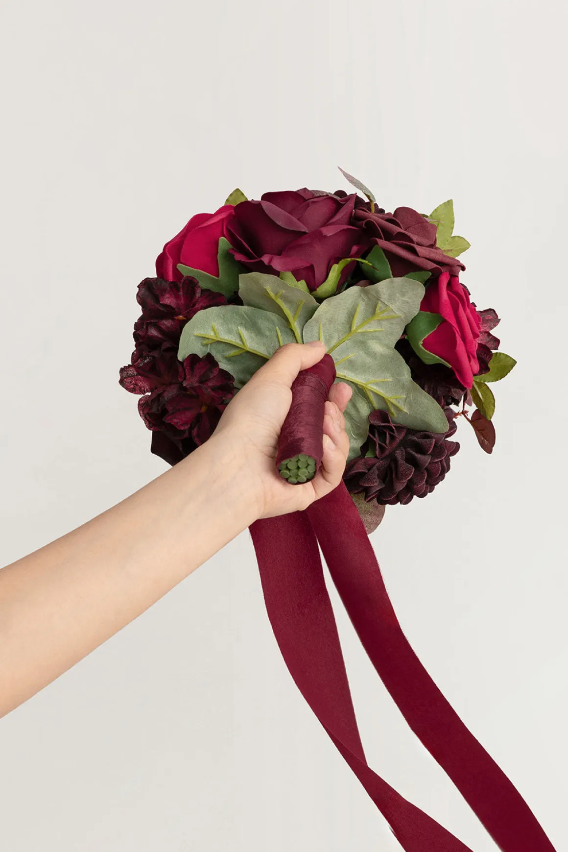 Bridesmaid Bouquet in Burgundy & Black Baccara (Set of 1)