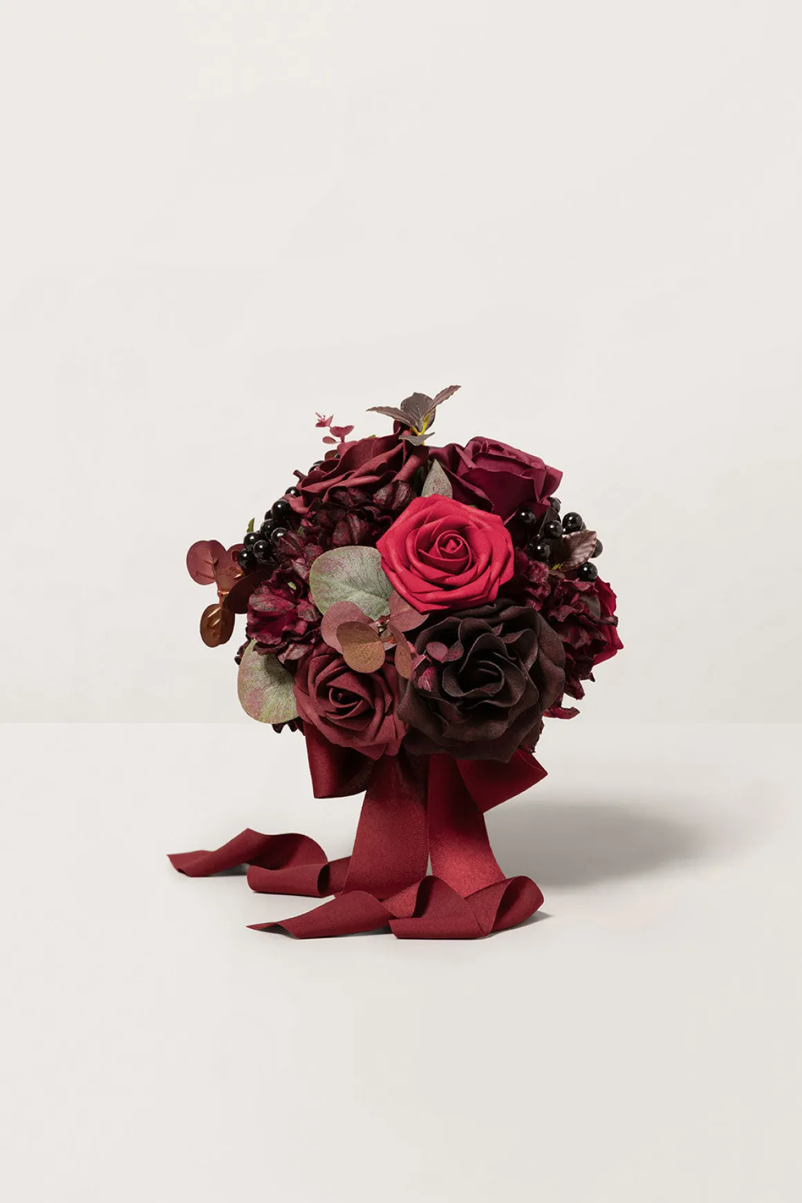Bridesmaid Bouquet in Burgundy & Black Baccara (Set of 1)