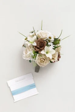 Bridesmaid Bouquet in Earth Brown & Tawny Beige | Clearance