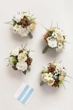 Bridesmaid Bouquet in Earth Brown & Tawny Beige | Clearance
