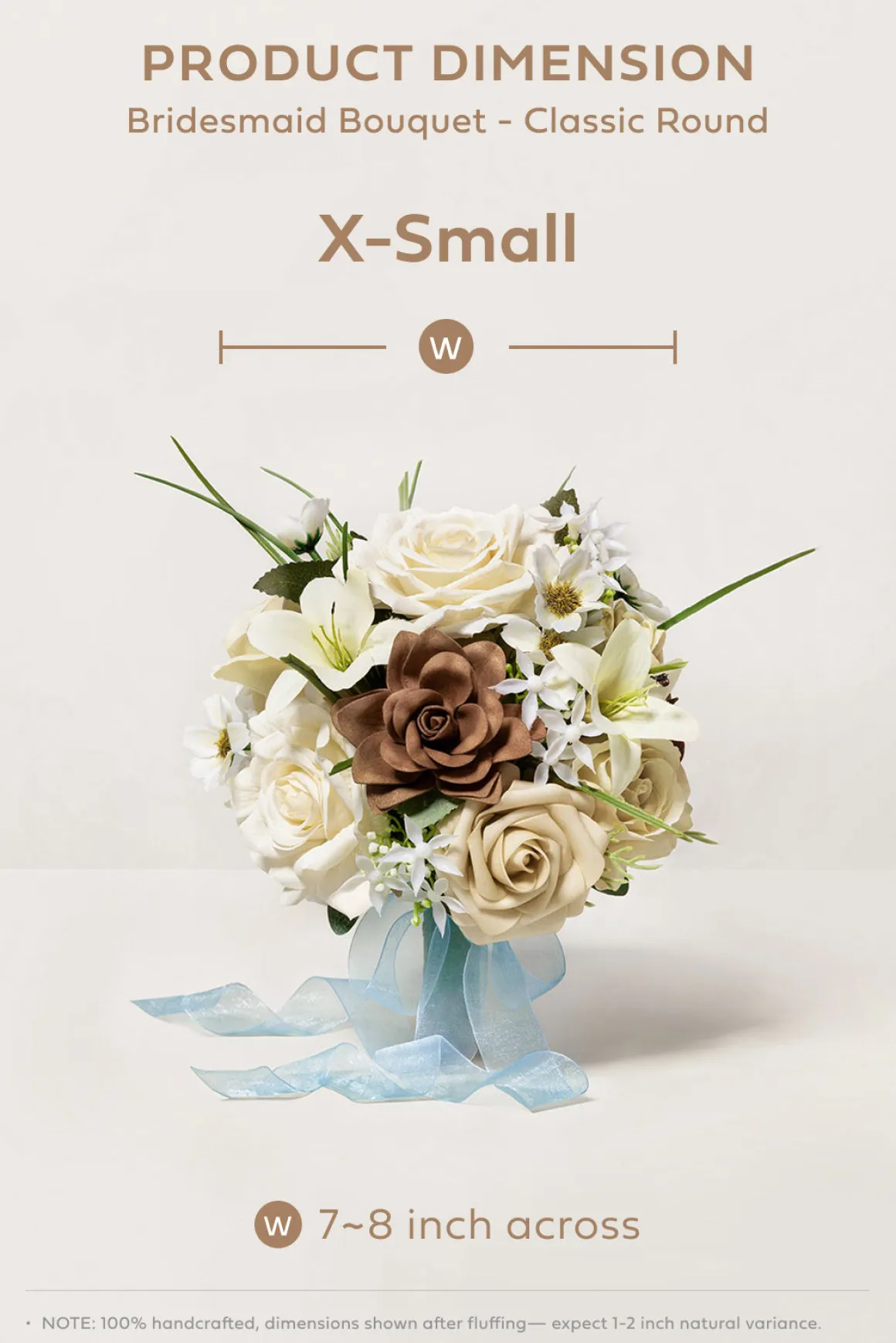 Bridesmaid Bouquet in Earth Brown & Tawny Beige (Set of 4 )