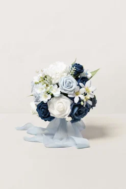 Bridesmaid Bouquet in Navy Blue & Cream | Clearance
