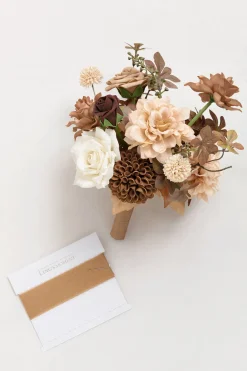Bridesmaid Bouquet in Organic Sand Beige Elegance
